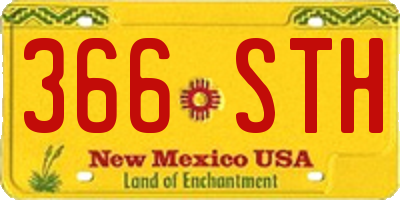 NM license plate 366STH