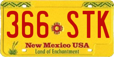 NM license plate 366STK