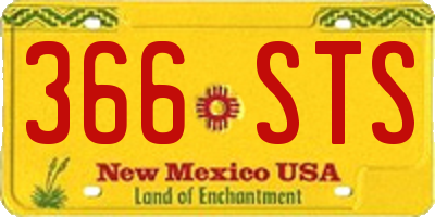 NM license plate 366STS