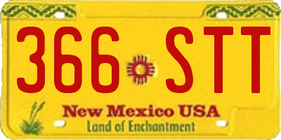 NM license plate 366STT