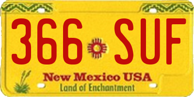 NM license plate 366SUF