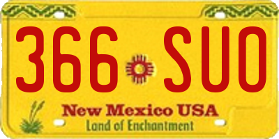 NM license plate 366SUO