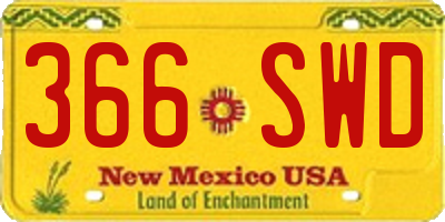 NM license plate 366SWD