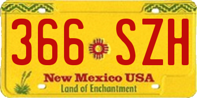 NM license plate 366SZH