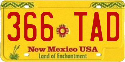 NM license plate 366TAD