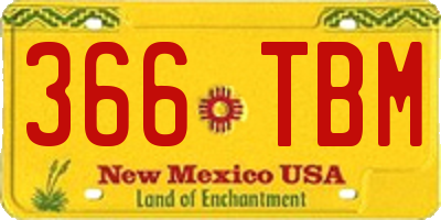 NM license plate 366TBM