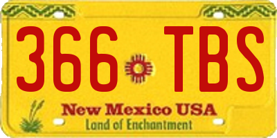NM license plate 366TBS