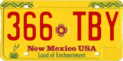 NM license plate 366TBY