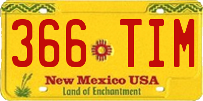 NM license plate 366TIM