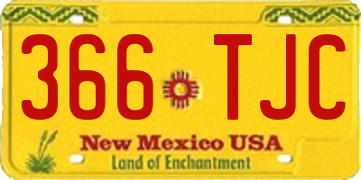 NM license plate 366TJC