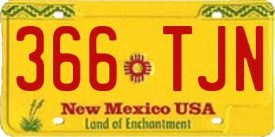 NM license plate 366TJN