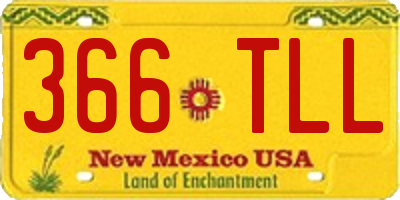NM license plate 366TLL