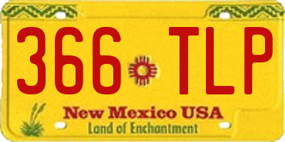 NM license plate 366TLP