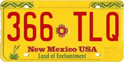 NM license plate 366TLQ