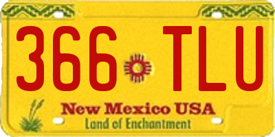 NM license plate 366TLU