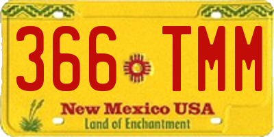 NM license plate 366TMM