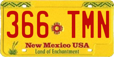 NM license plate 366TMN