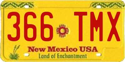 NM license plate 366TMX