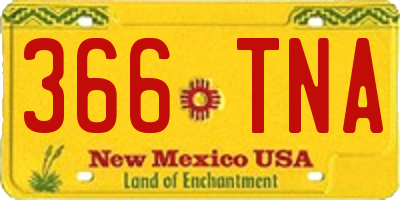 NM license plate 366TNA