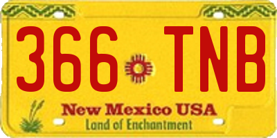 NM license plate 366TNB