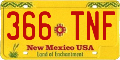 NM license plate 366TNF