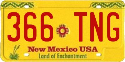 NM license plate 366TNG