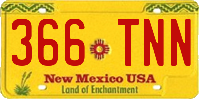 NM license plate 366TNN