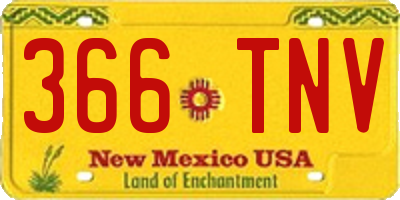 NM license plate 366TNV