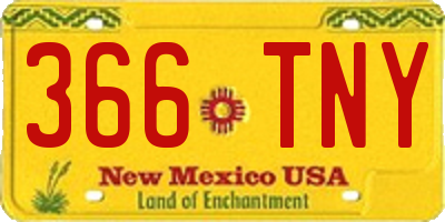 NM license plate 366TNY
