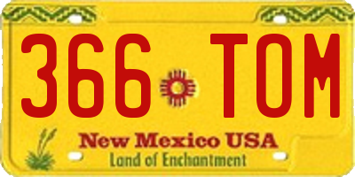 NM license plate 366TOM