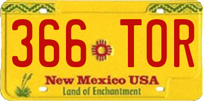 NM license plate 366TOR
