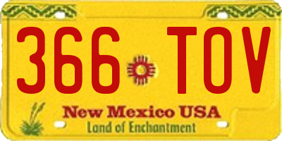NM license plate 366TOV