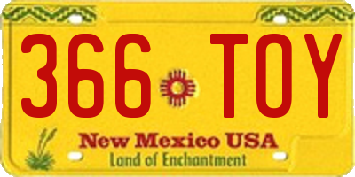 NM license plate 366TOY