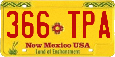 NM license plate 366TPA