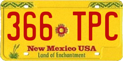 NM license plate 366TPC