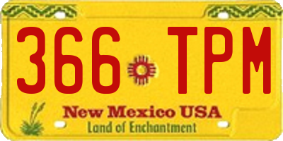 NM license plate 366TPM