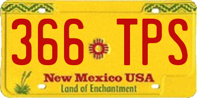 NM license plate 366TPS