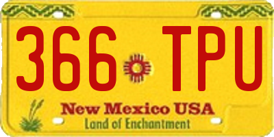NM license plate 366TPU