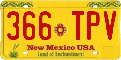 NM license plate 366TPV