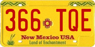 NM license plate 366TQE