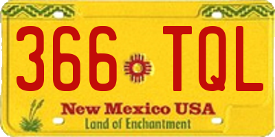 NM license plate 366TQL