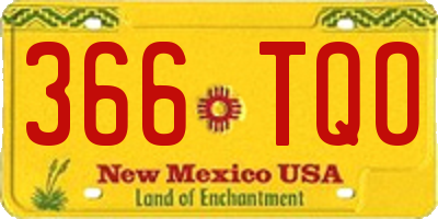 NM license plate 366TQO