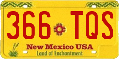 NM license plate 366TQS