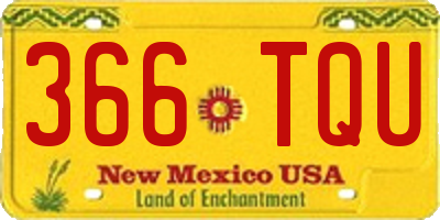 NM license plate 366TQU