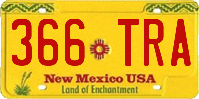 NM license plate 366TRA