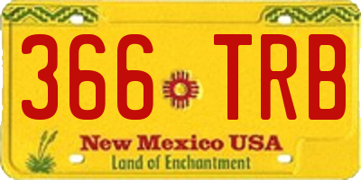 NM license plate 366TRB