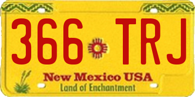 NM license plate 366TRJ