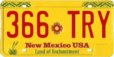 NM license plate 366TRY