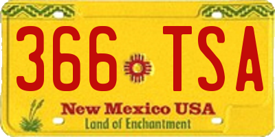 NM license plate 366TSA