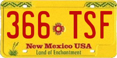 NM license plate 366TSF